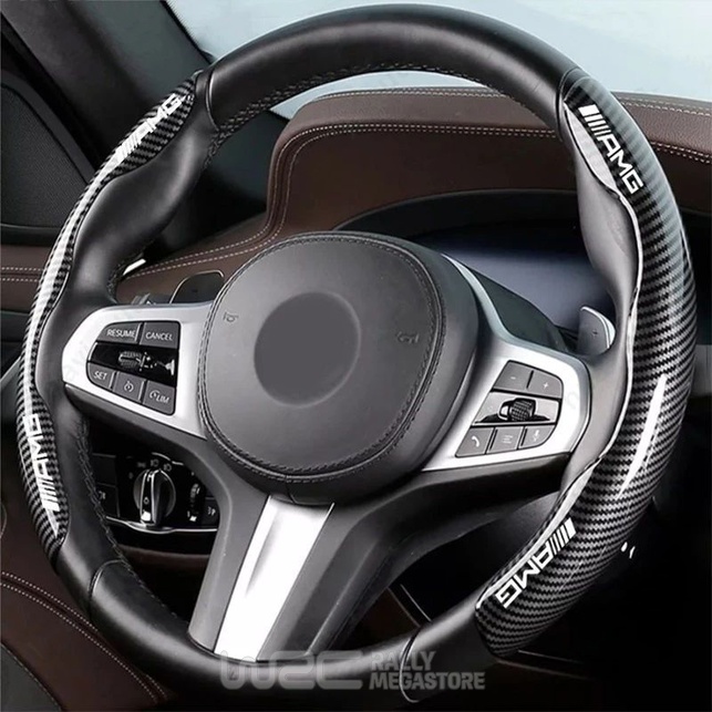 COUVRE VOLANT NOIR FIBRE DE CARBONE POUR MERCEDES AMG